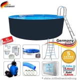 Stahl-Pool 460 x 125 cm Komplettset Anthrazit