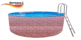 Schwimmingpool 800 x 120 cm Poolset Pool Komplettset Brick