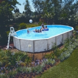 Aufstellpool 10,5 x 5,5 x 1,32 m Center Pool oval freistehend