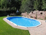 Aufstellpool 10,5 x 5,5 x 1,32 m Center Pool oval freistehend