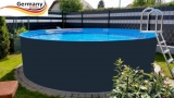 Stahl-Pool 360 x 125 cm Komplettset Anthrazit