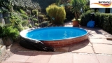 Schwimmingpool 300 x 120 cm Poolset Pool Komplettset Brick