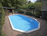 Aufstellpool 6,1 x 3,6 x 1,32 m Center Pool oval freistehend