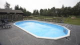 Aufstellpool 6,1 x 3,6 x 1,32 m Center Pool oval freistehend