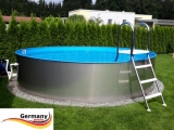 Edelstahlpool 360 x 125 cm Komplettset