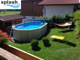 Aufstellpool 10,5 x 5,5 x 1,32 m Center Pool oval freistehend