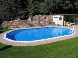 Aufstellpool 6,1 x 3,6 x 1,32 m Center Pool oval freistehend