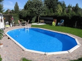 Aufstellpool 6,1 x 3,6 x 1,32 m Center Pool oval freistehend